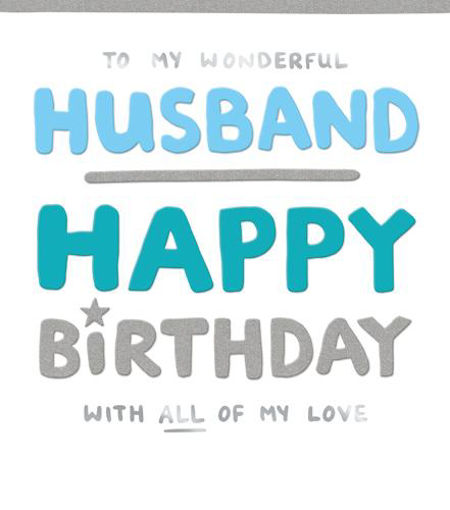 Picture of TO MY WONDERFUL HUSBAND HAPPY BIRTHDAY CARD